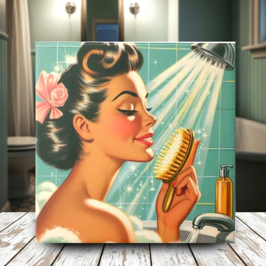  douche Pin Up Tegeltje