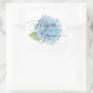 Douche Spelletjes Sticker Blauw Hydrangea