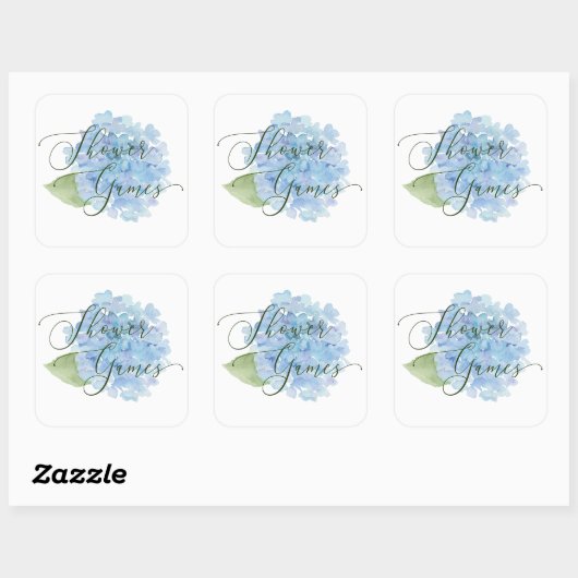 Douche Spelletjes Sticker Blauw Hydrangea (Vel)