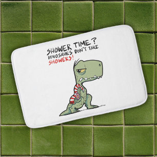 Douche Tijd? Grappige Handdoek T-Rex Dinosaur Cart Badmat