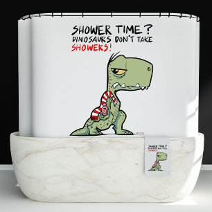 Douche Tijd Grappige T-Rex Dinosaur Badkamer Douchegordijn