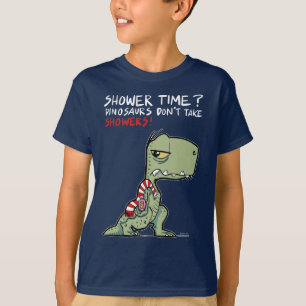 Douche Tijd Grappige T-Rex Dinosaur Kinderen T-shirt