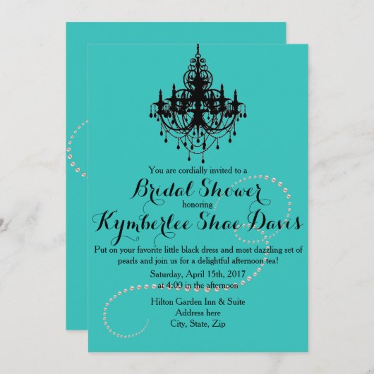 Douche-uitnodiging Kaart (Voorkant / Achterkant)