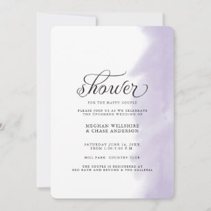Douche Uitnodiging Lila Aquarel Streek