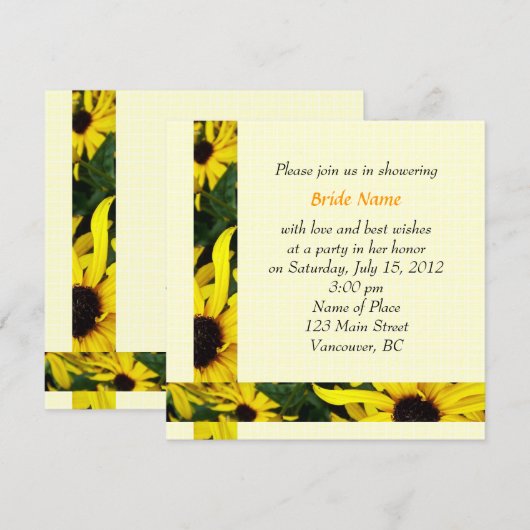 douche - uitnodigingen (Voorkant / Achterkant)