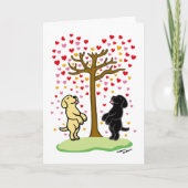 Douche van de Gele en Zwarte Laboratoria Valentijn Feestdagen Kaart (Voorkant)