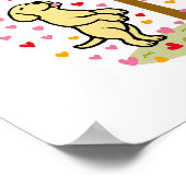 Douche van harten geel en zwart labrador paar poster (Hoek)