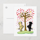 Douche van harten Gele en zwarte labradors Feestdagenkaart (Voorkant / Achterkant)