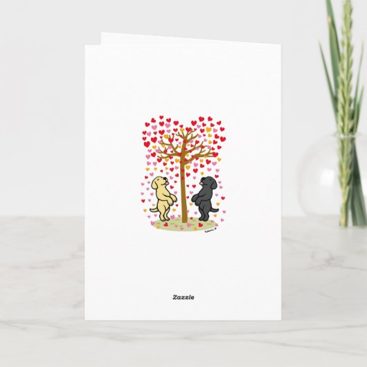 Douche van Harten Labrador Jubileum Kaart (Achterkant)