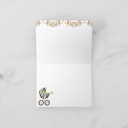 Douche van het Vervoer van het Baby van het limoen Bedankkaart (Binnen)