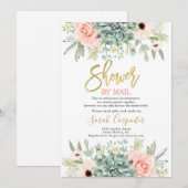 Douche van Mail Succulents Vrijgezellenfeest Kaart (Voorkant / Achterkant)