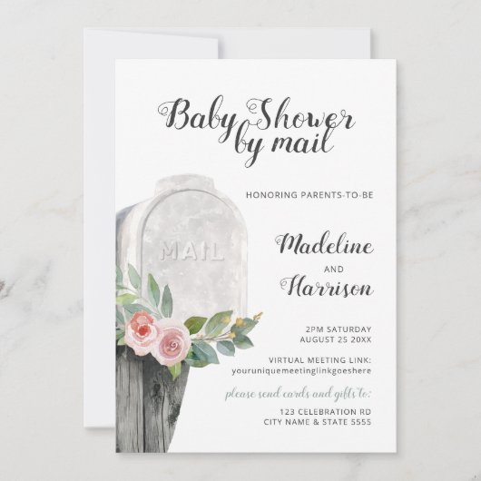 Douche via bloemengroene virtuele langeafstandsver kaart (Voorkant)