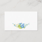 Douche Waterverf Blauw Bloemen Goud Registratie In Informatiekaartje (Achterkant)