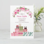 Douchecadeaus en bloemen uitnodiging (Staand voorkant)