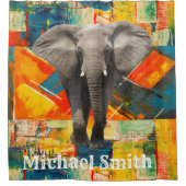 Douchegordijn Abstracte olifant (Voorkant)