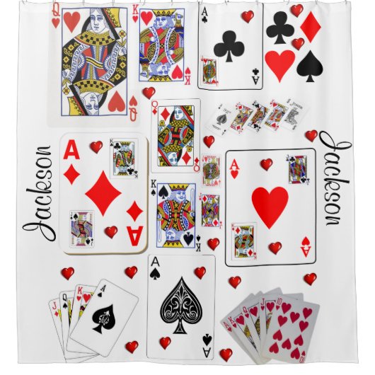 Douchegordijn Ace Speelkaarten (Voorkant)