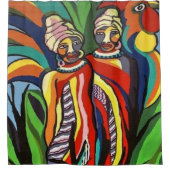 Douchegordijn Afrikaanse vrouwen Parrot (Voorkant)