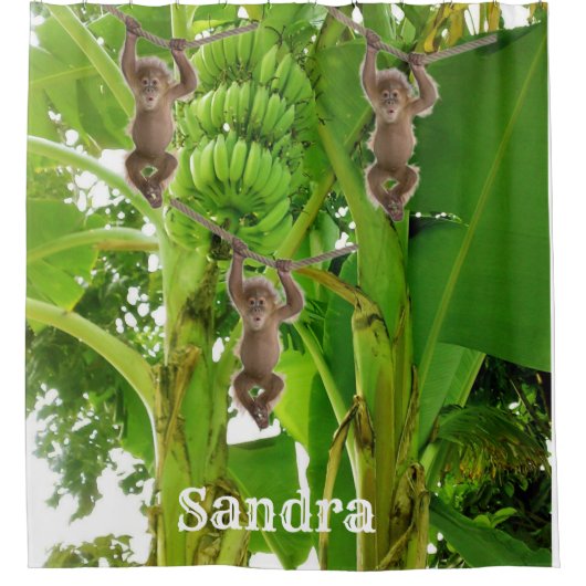Douchegordijn Banaan Tree Monkeys (Voorkant)
