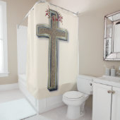 Douchegordijn beige achtergrond (In situ)