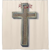 Douchegordijn beige achtergrond (Voorkant)