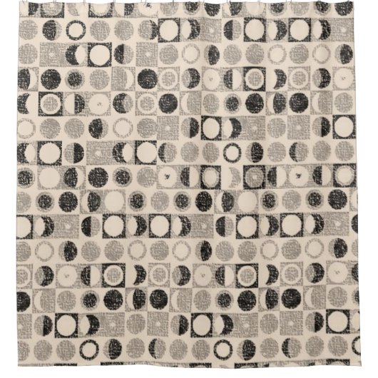 Douchegordijn Beige Bruin Zwart (Voorkant)