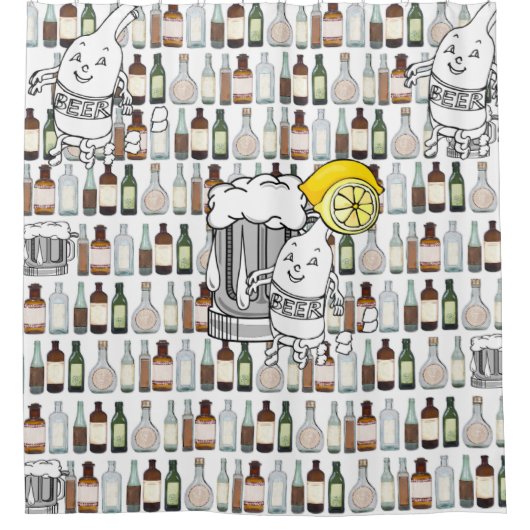 Douchegordijn Biercitroenen (Voorkant)