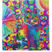 Douchegordijn Bloemenkat Kitten (Voorkant)