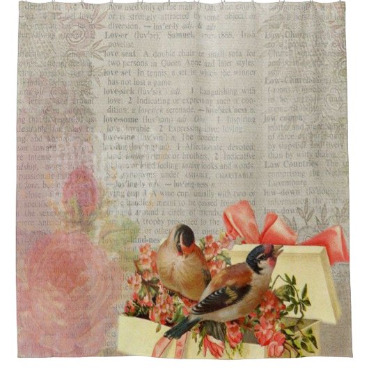 Douchegordijn Bloemenvogel (Voorkant)