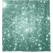 Douchegordijn Bord Mint Astrale Glitter (Voorkant)