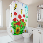 Douchegordijn Bumblebee Bloemen Zonnebloem (In situ)