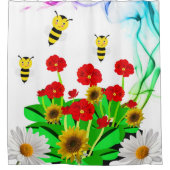 Douchegordijn Bumblebee Bloemen Zonnebloem (Voorkant)
