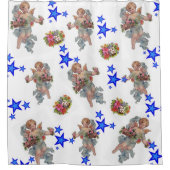 Douchegordijn Engel Blauw Star (Voorkant)