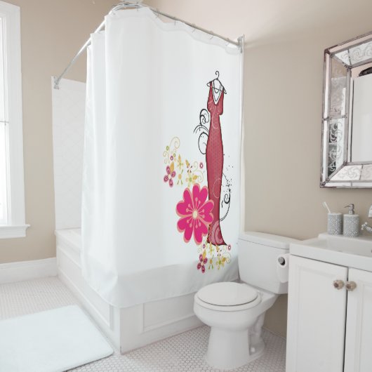 Douchegordijn Floral Roos (In situ)