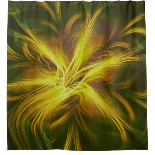 Douchegordijn Fractal Flower Yellow Palette (Voorkant)