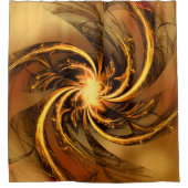 Douchegordijn Fractal Twisted Glow Yellow (Voorkant)