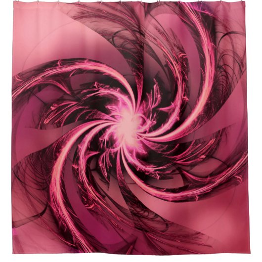 Douchegordijn Fractal Twisted Paarse & Plum (Voorkant)