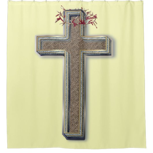 Douchegordijn gele achtergrond (Voorkant)