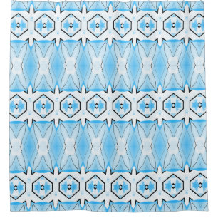 Douchegordijn geometrisch klassiek patroonontwerp
