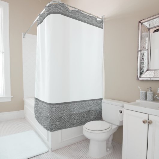 Douchegordijn Grijs en Wit (In situ)