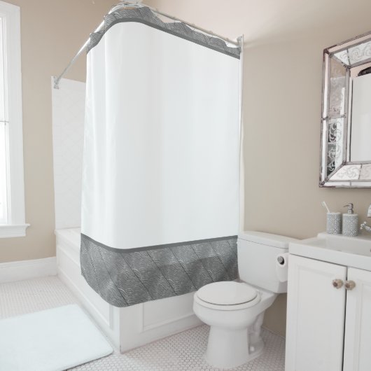 Douchegordijn Grijs, waterlook rand (In situ)