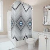 Douchegordijn Grijs Zwart Wit (In situ)