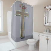 Douchegordijn grijze achtergrond (In situ)