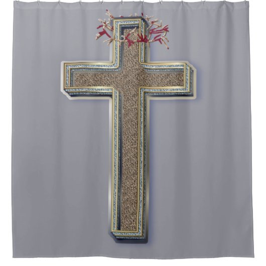 Douchegordijn grijze achtergrond (Voorkant)