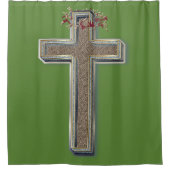 Douchegordijn groene achtergrond (Voorkant)