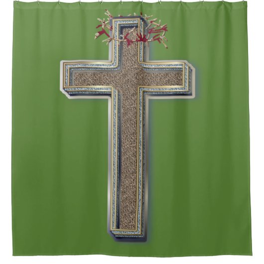 Douchegordijn groene achtergrond (Voorkant)