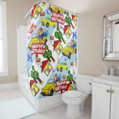 Douchegordijn Happy Birthday Jongens Auto's Honden (In situ)