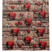 Douchegordijn Happy Boxing Handschoenen (Voorkant)