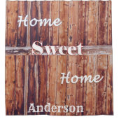 Douchegordijn Hout Home Sweet Home (Voorkant)