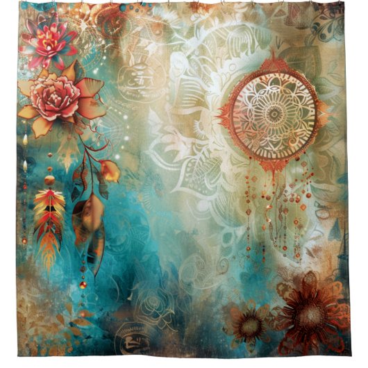 Douchegordijn in Boheemse stijl (Voorkant)