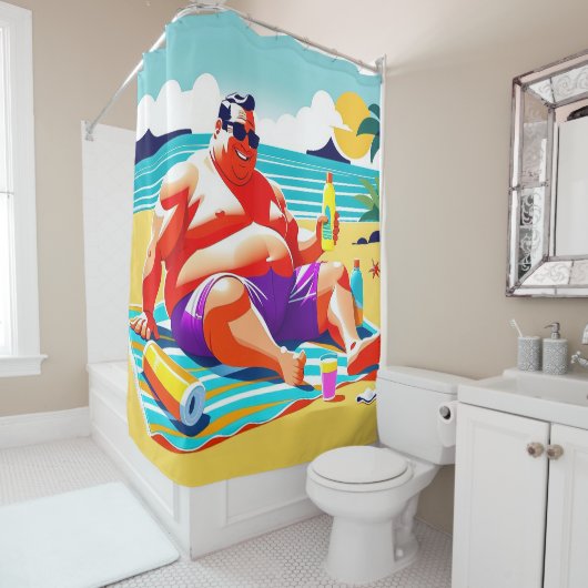 Douchegordijn in de zomer (In situ)